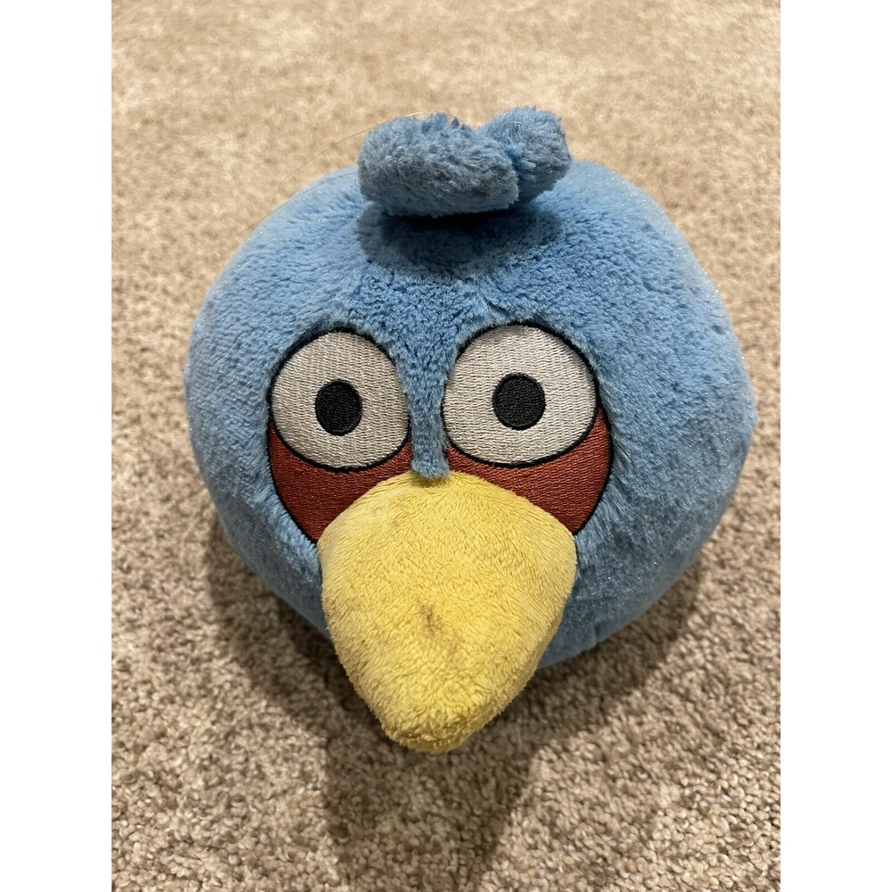 2010 Commonwealth Angry Birds Blue Bird Jim Jay Plush 8" No Sound Collectible